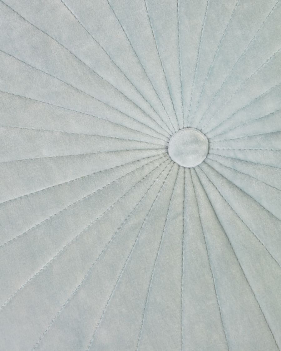 Almofada redonda Brunetta de veludo turquesa-claro Ø 35 cm