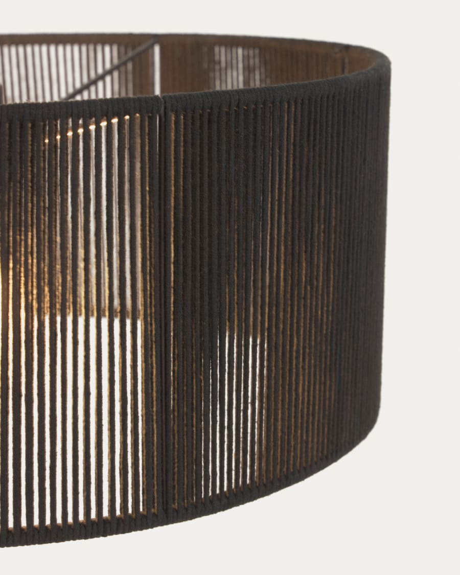 Cantia cotton ceiling light shade with black finish Ø 47 cm
