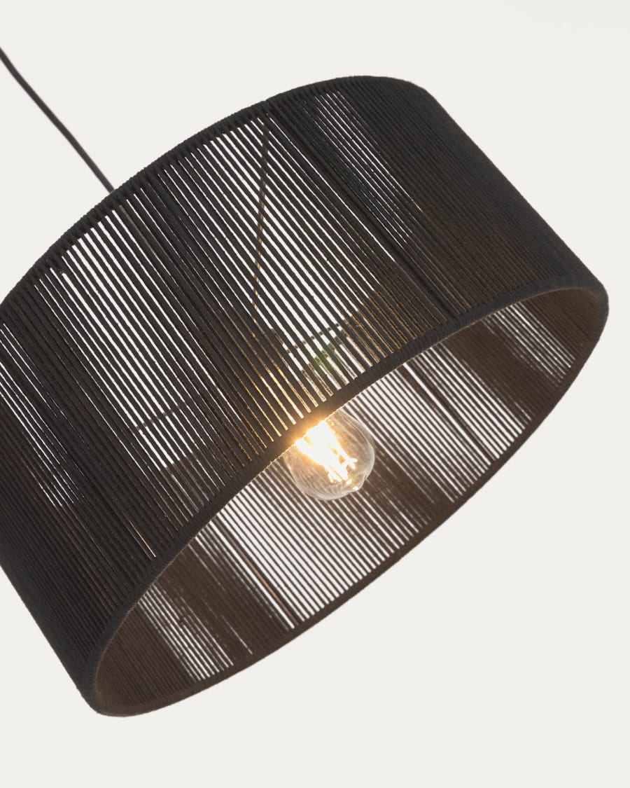 Cantia cotton ceiling light shade with black finish Ø 47 cm