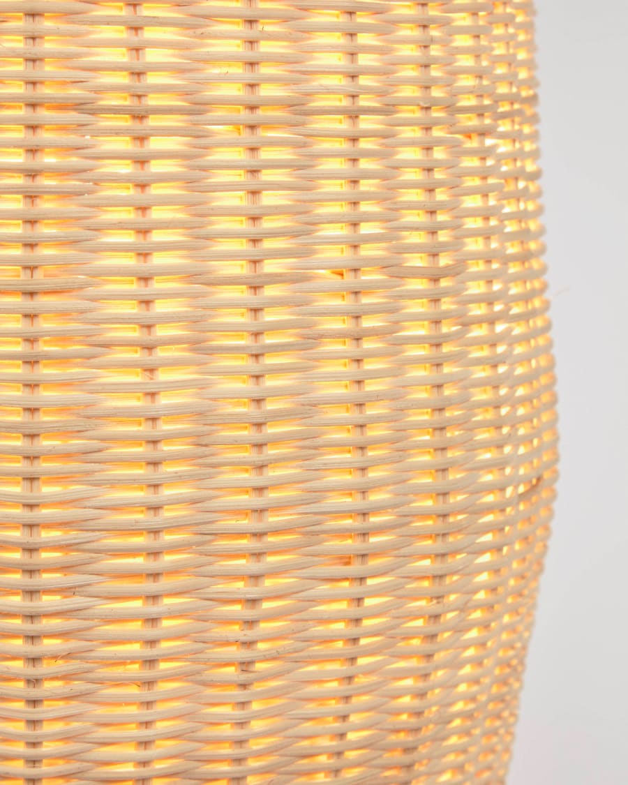 Large Kamaria floor lamp in rattan with natural finish UK adapter