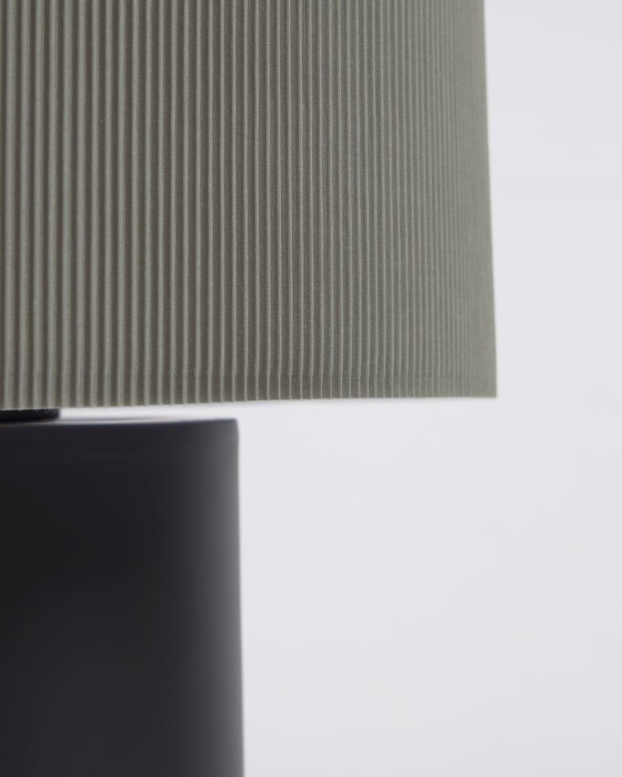 Domicina table lamp in metal with black and grey finish UK adapter