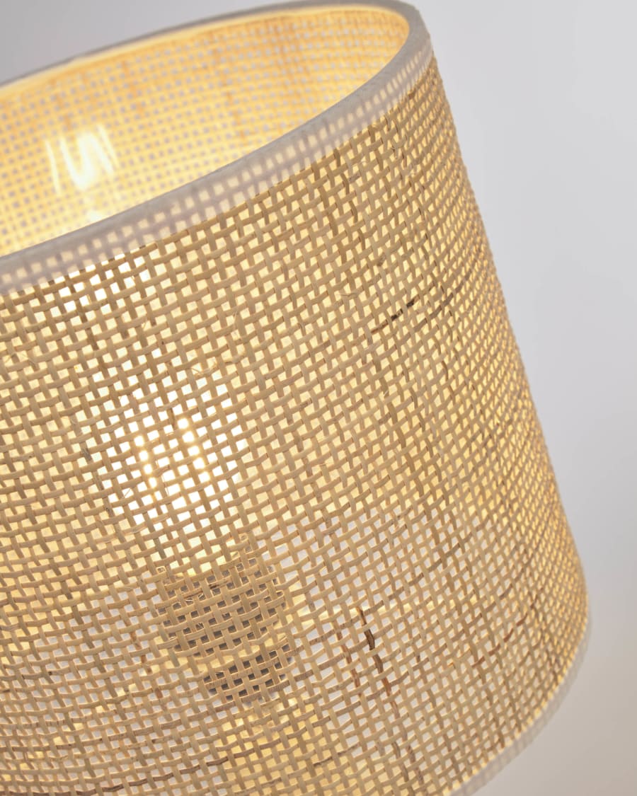 Erna table lamp in white ceramic and bamboo with natural finish1