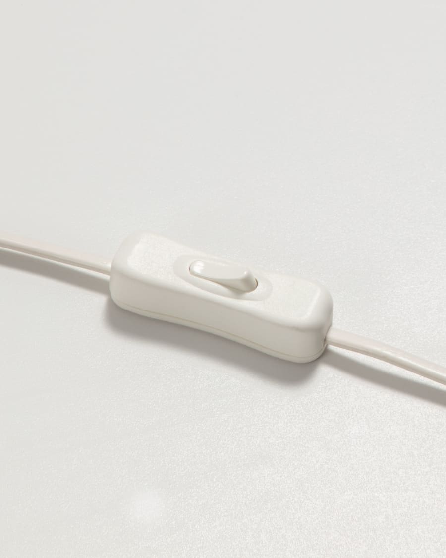 Eshe table lamp in ceramic with terracotta and white finish UK adapter