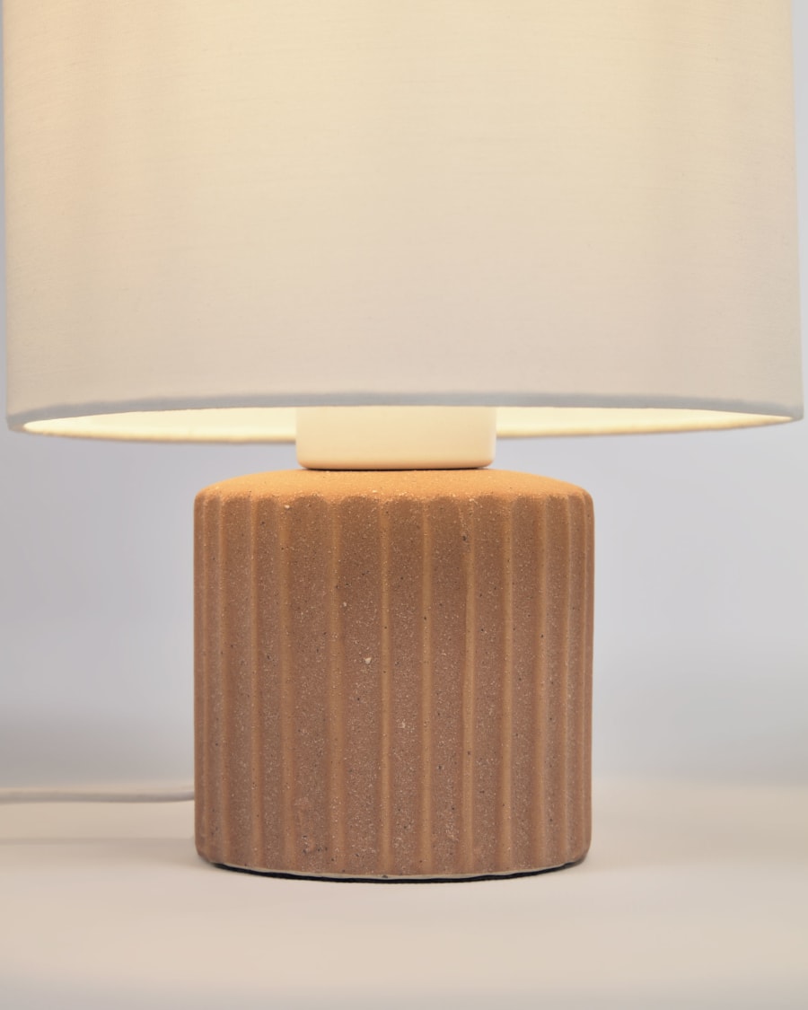 Eshe table lamp in ceramic with terracotta and white finish