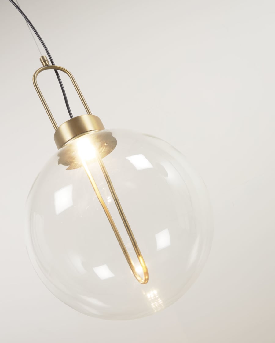 Φωτιστικό οροφής Edelweiss, γυαλί και μέταλλο σε φινίρισμα χαλκού