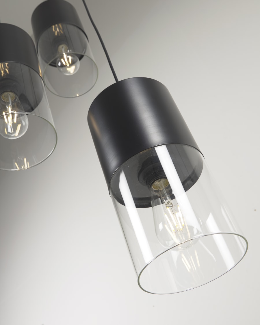 Φωτιστικό οροφής Flexa, μέταλλο σε μαύρο φινίρισμα