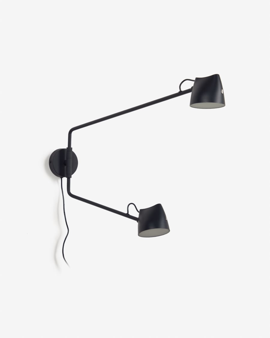 Eldina wall light in metal with black finish
