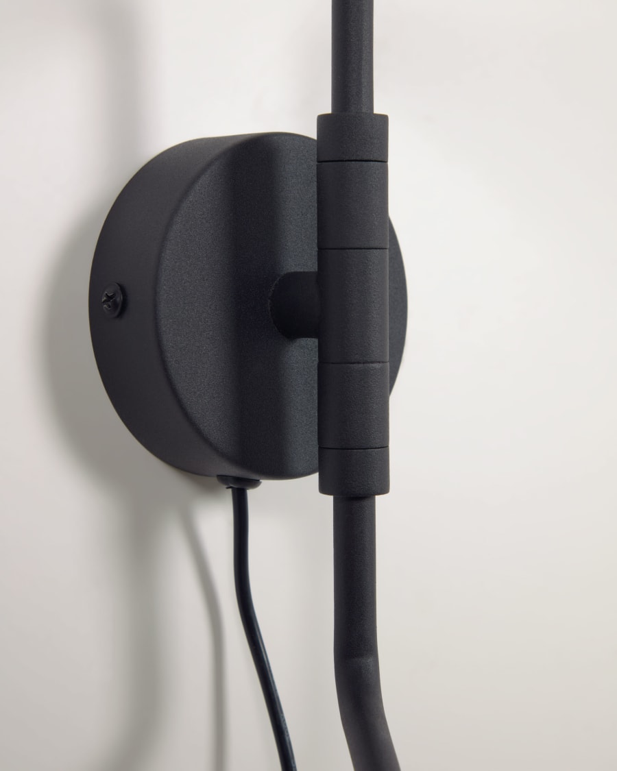 Eldina wall light in metal with black finish