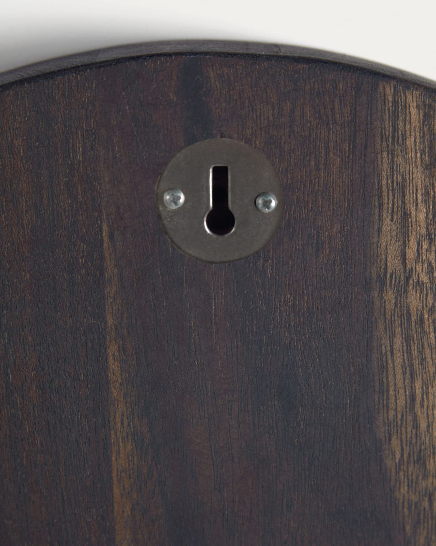 Zakie round wall clock in solid acacia wood with black finish Ø 30 cm