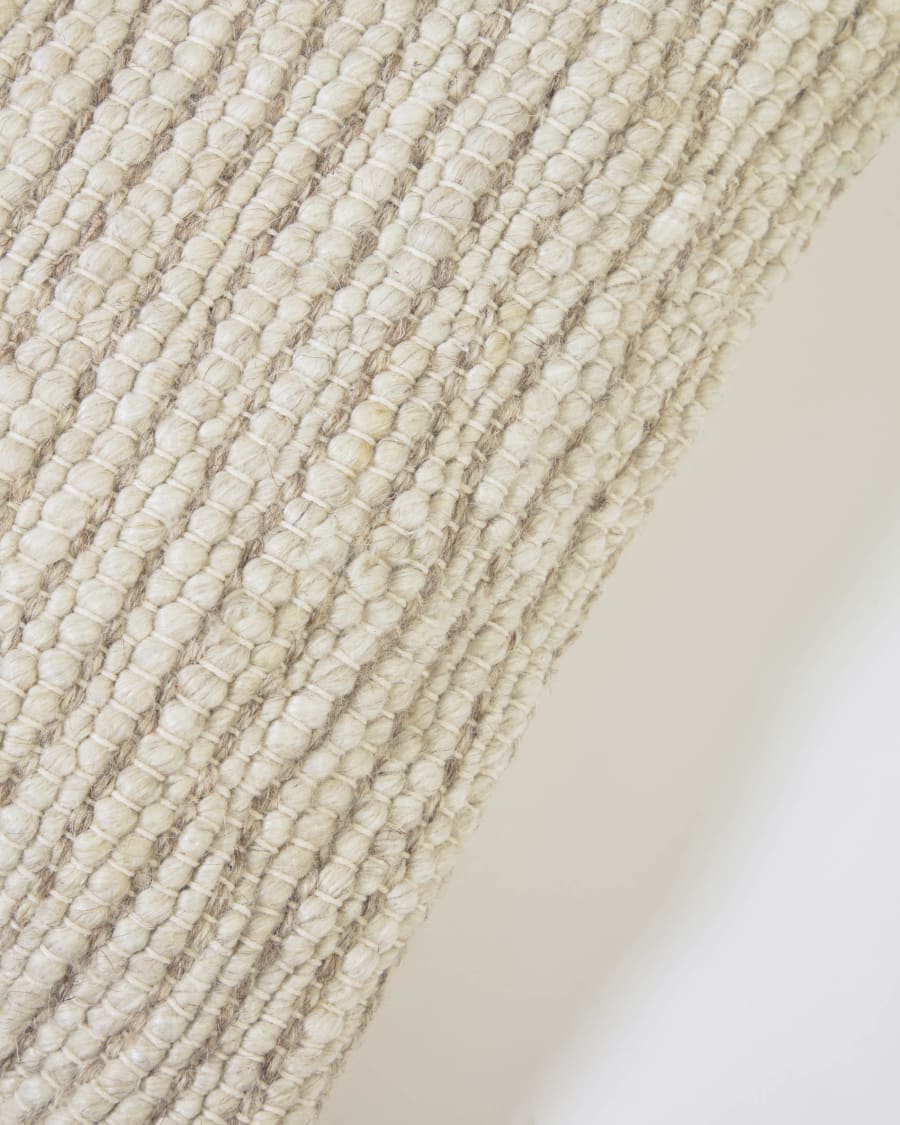 Maday wool and cotton cushion cover in beige 45 x 45 cm