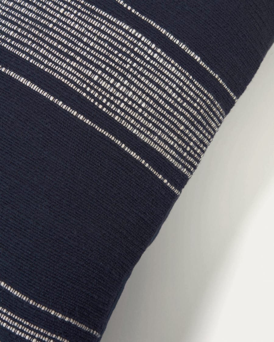 Fodera cuscino Adalgisa in cotone a righe bianche e nere 30 x 50 cm