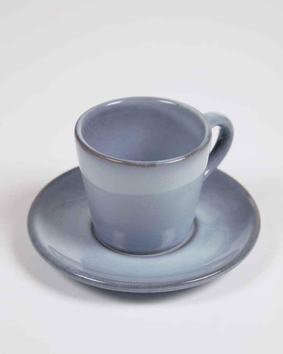 Κεραμικό φλυτζάνι καφέ με πιατάκι Airena, μπλε