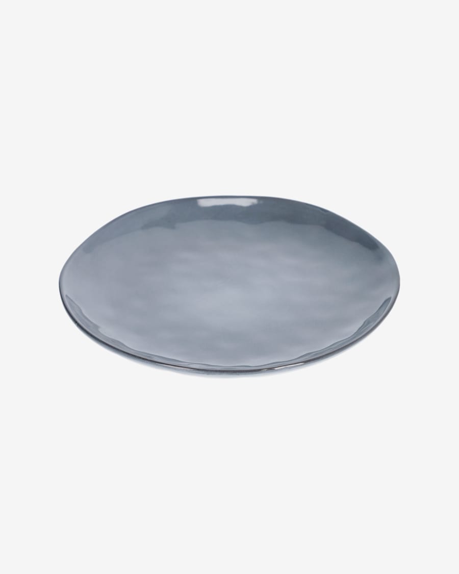 Airena flat ceramic plate in blue