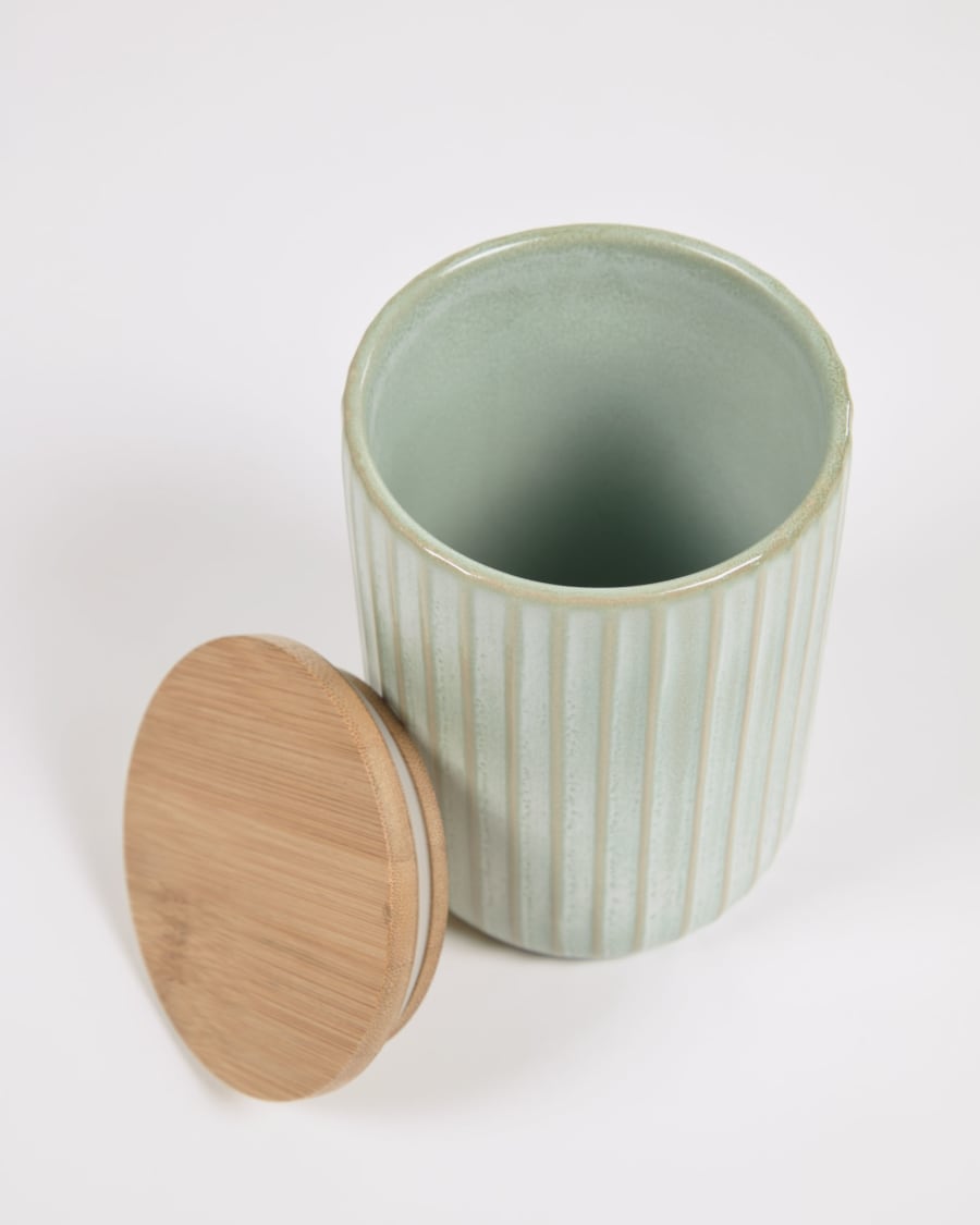 Large Itziar ceramic jar in green