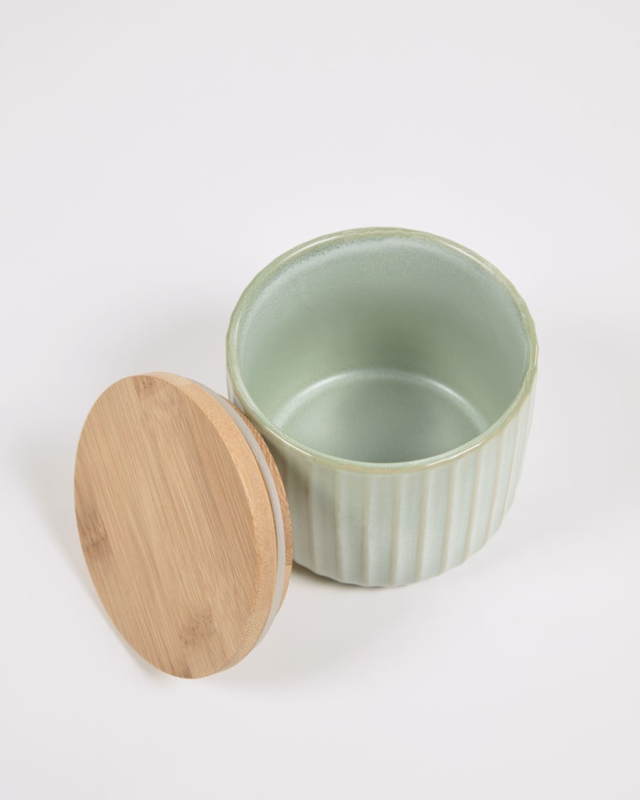 Small Itziar ceramic jar in green