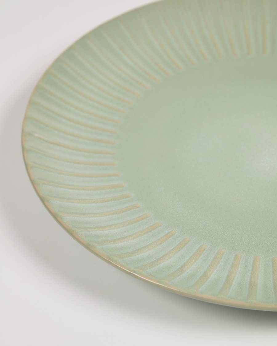 Itziar ceramic dessert plate in green
