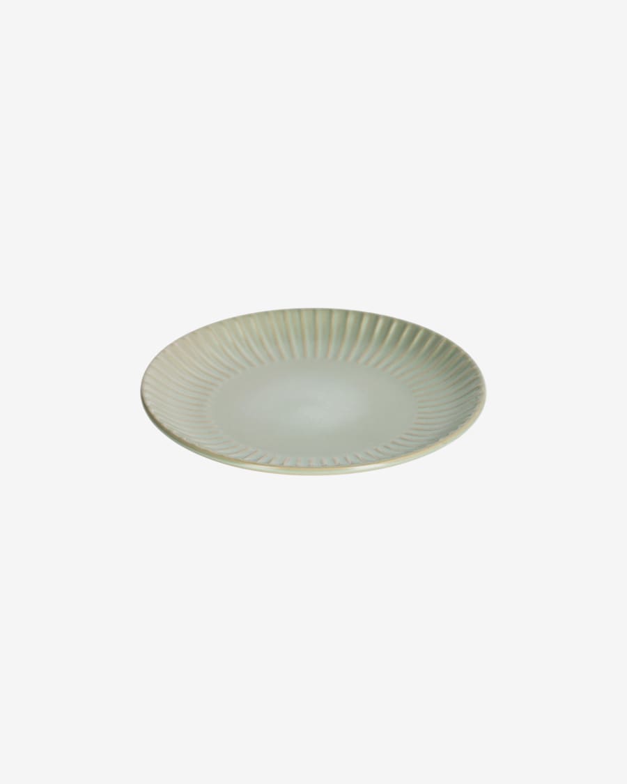 Itziar ceramic dessert plate in green