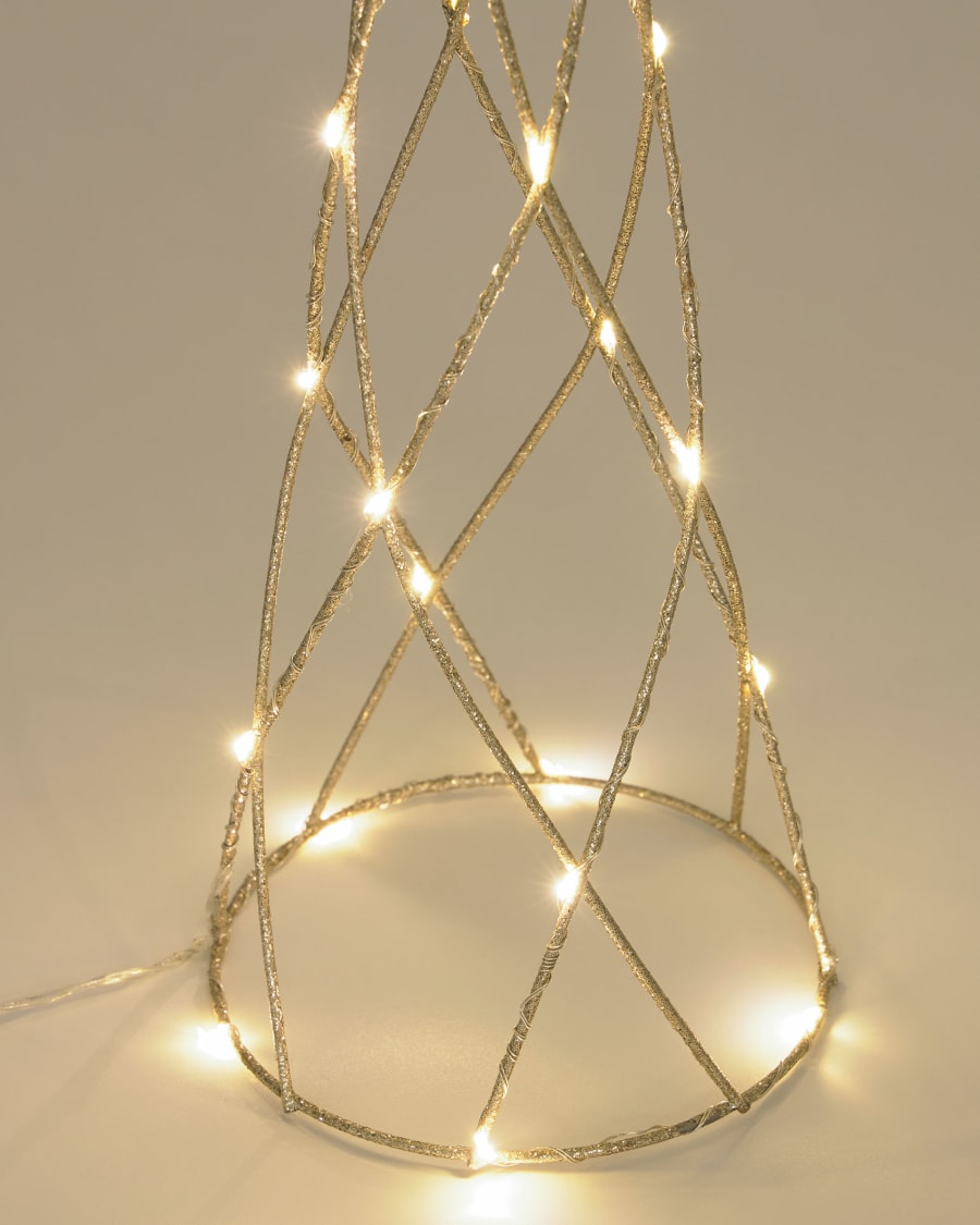 Shirly light-up tree cone in gold