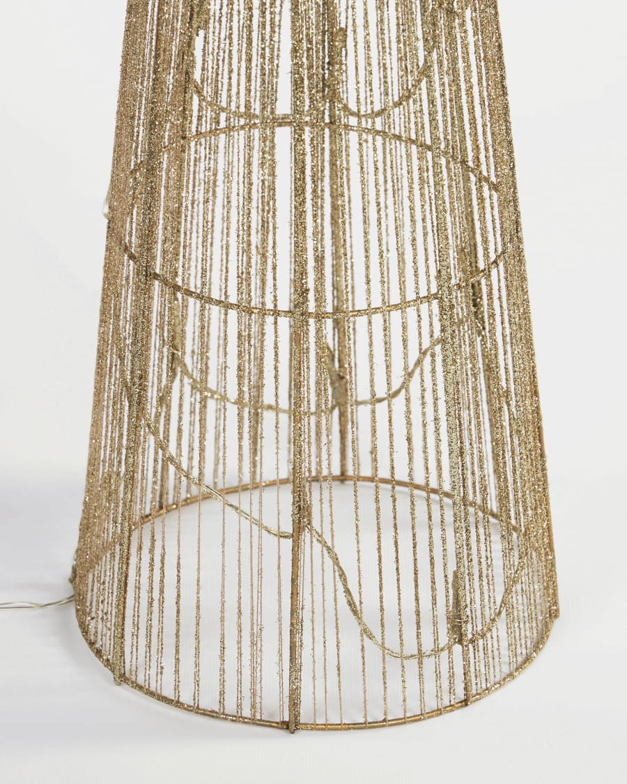 Marleen set of 3 light-up Christmas trees in gold 40 cm 60 cm 80 cm