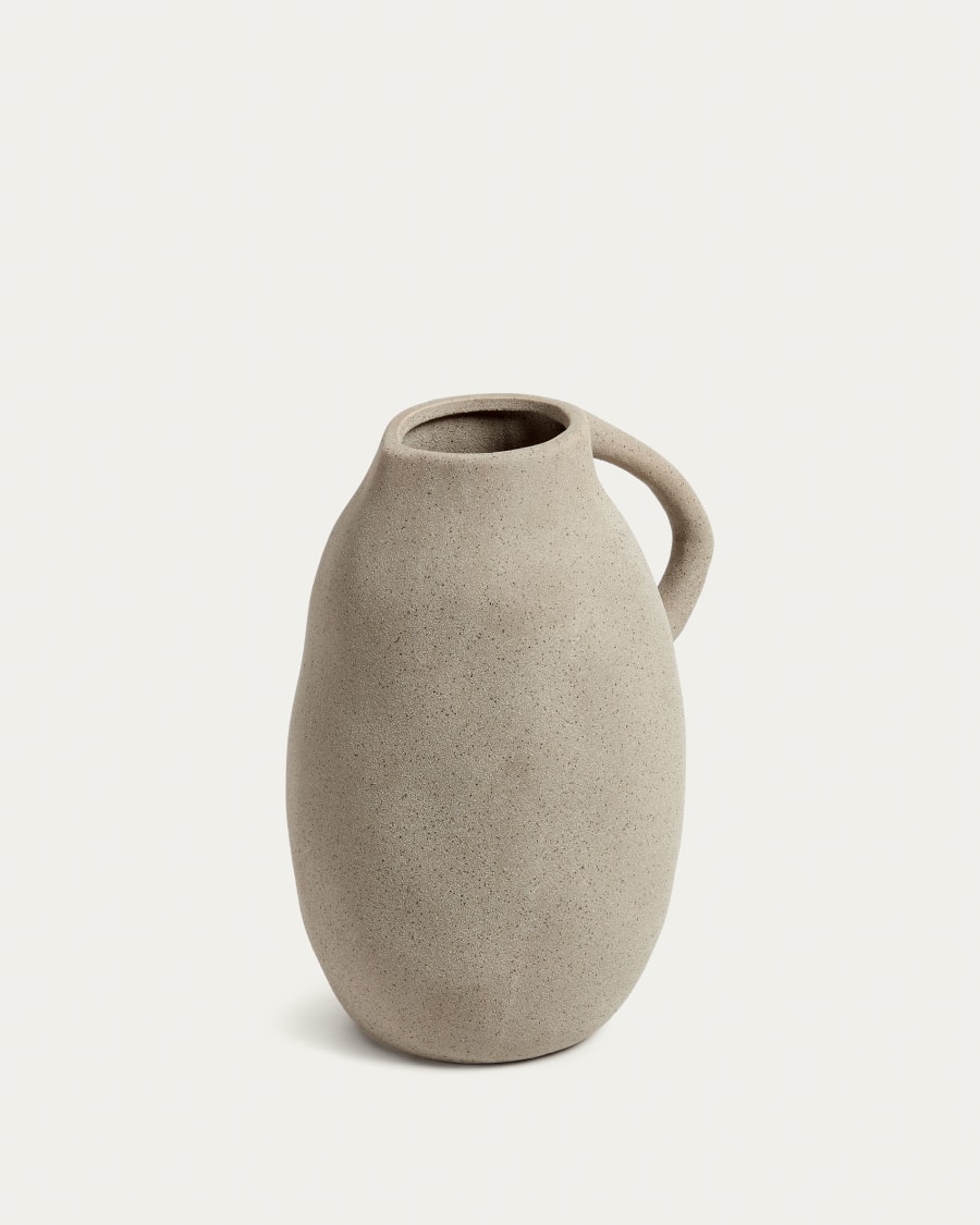 Yandi ceramic jug with a beige finish, 24.5 cm