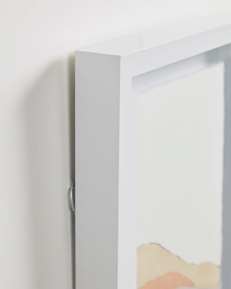 Nacira multi-colour lines picture white wood frame 30 x 40 cm