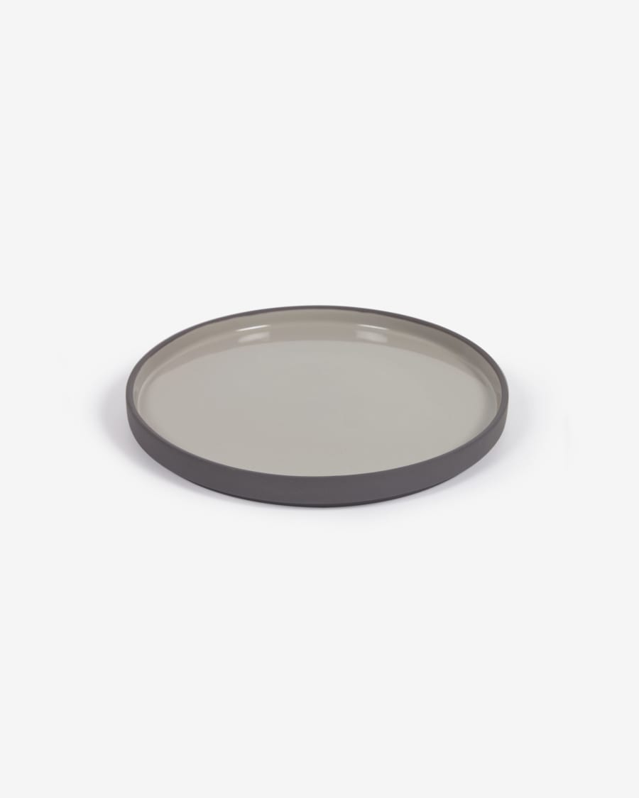 Thianela porcelain dessert plate in grey