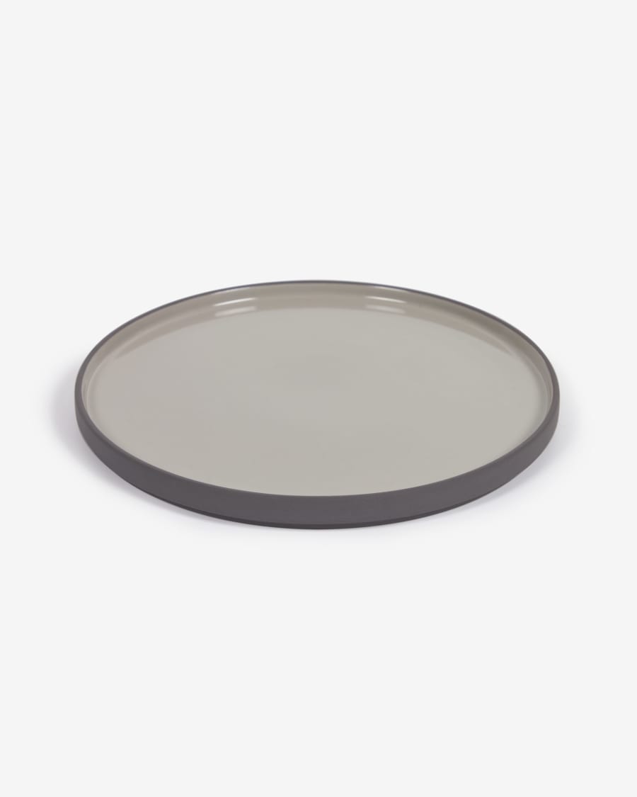 Thianela porcelain dinner plate in grey