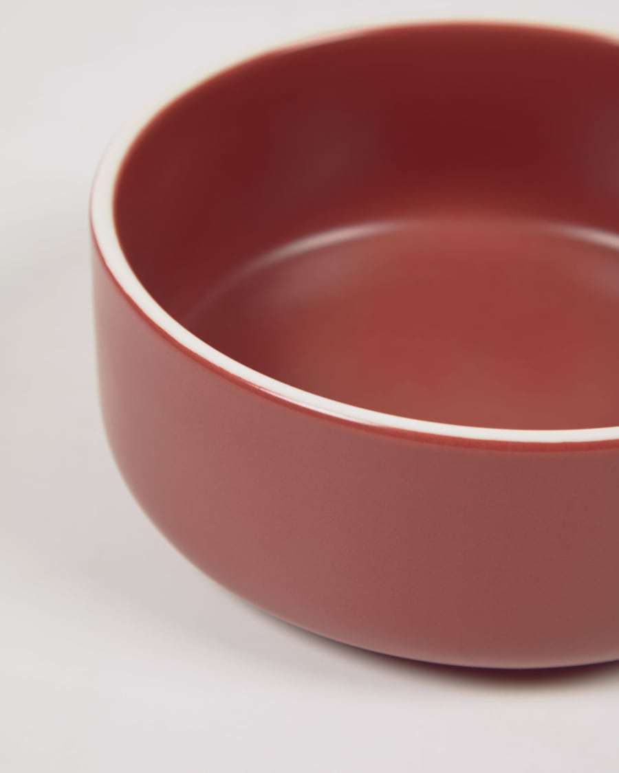 Roperta large porcelain bowl in terracotta
