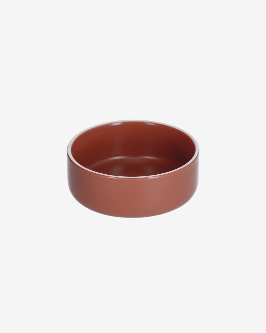 Roperta small porcelain bowl in terracotta