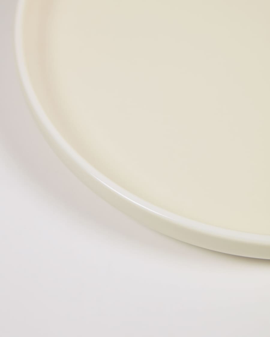 Roperta porcelain dessert plate in beige