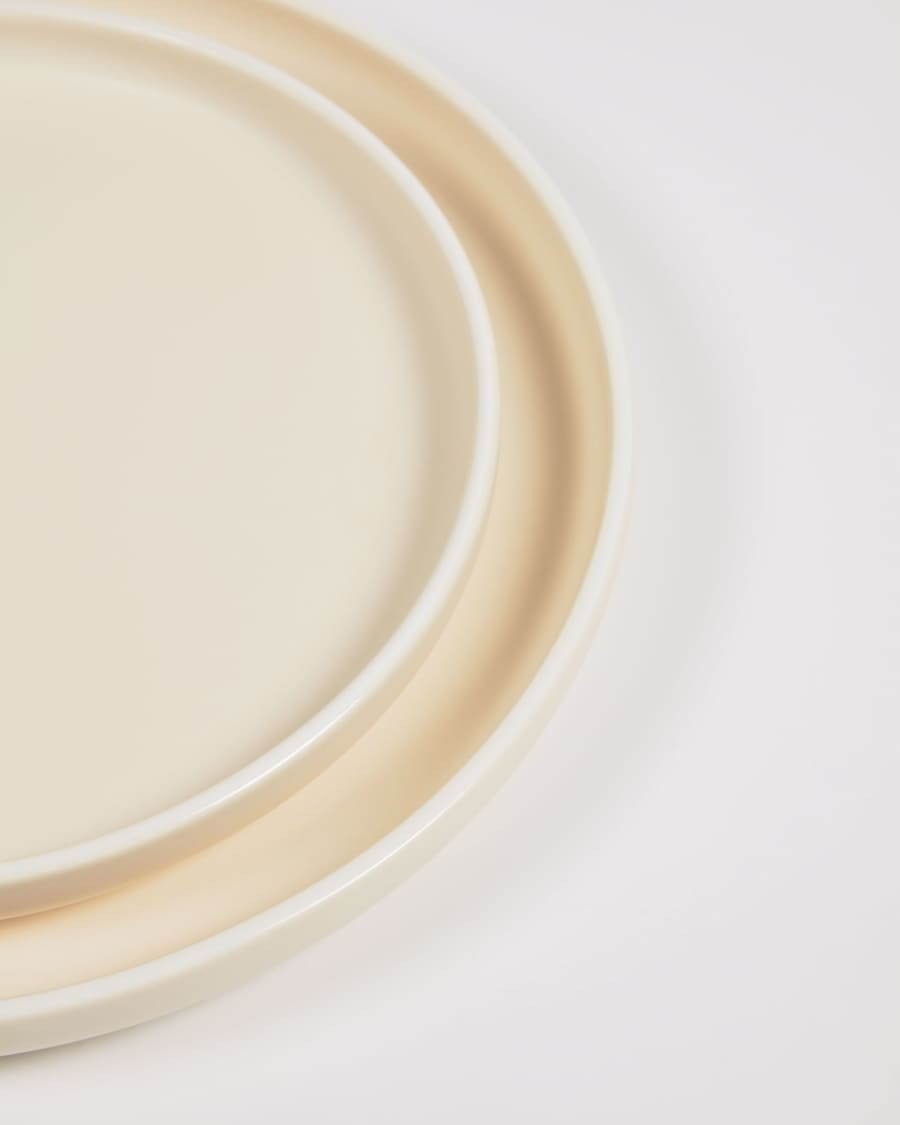 Roperta porcelain dessert plate in beige
