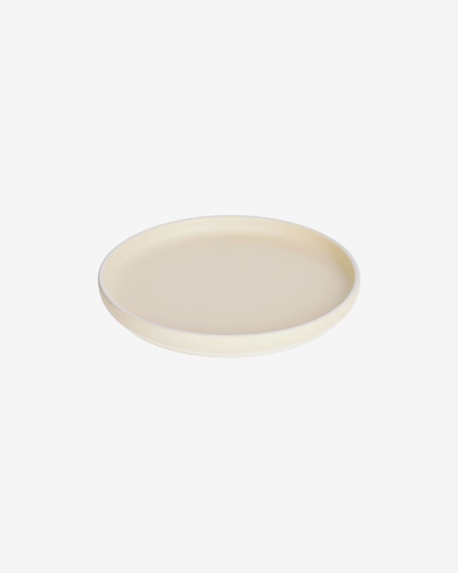 Roperta porcelain dessert plate in beige
