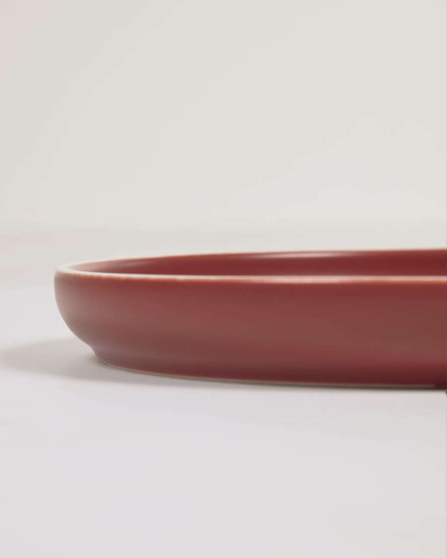 Roperta porcelain dessert plate in terracotta
