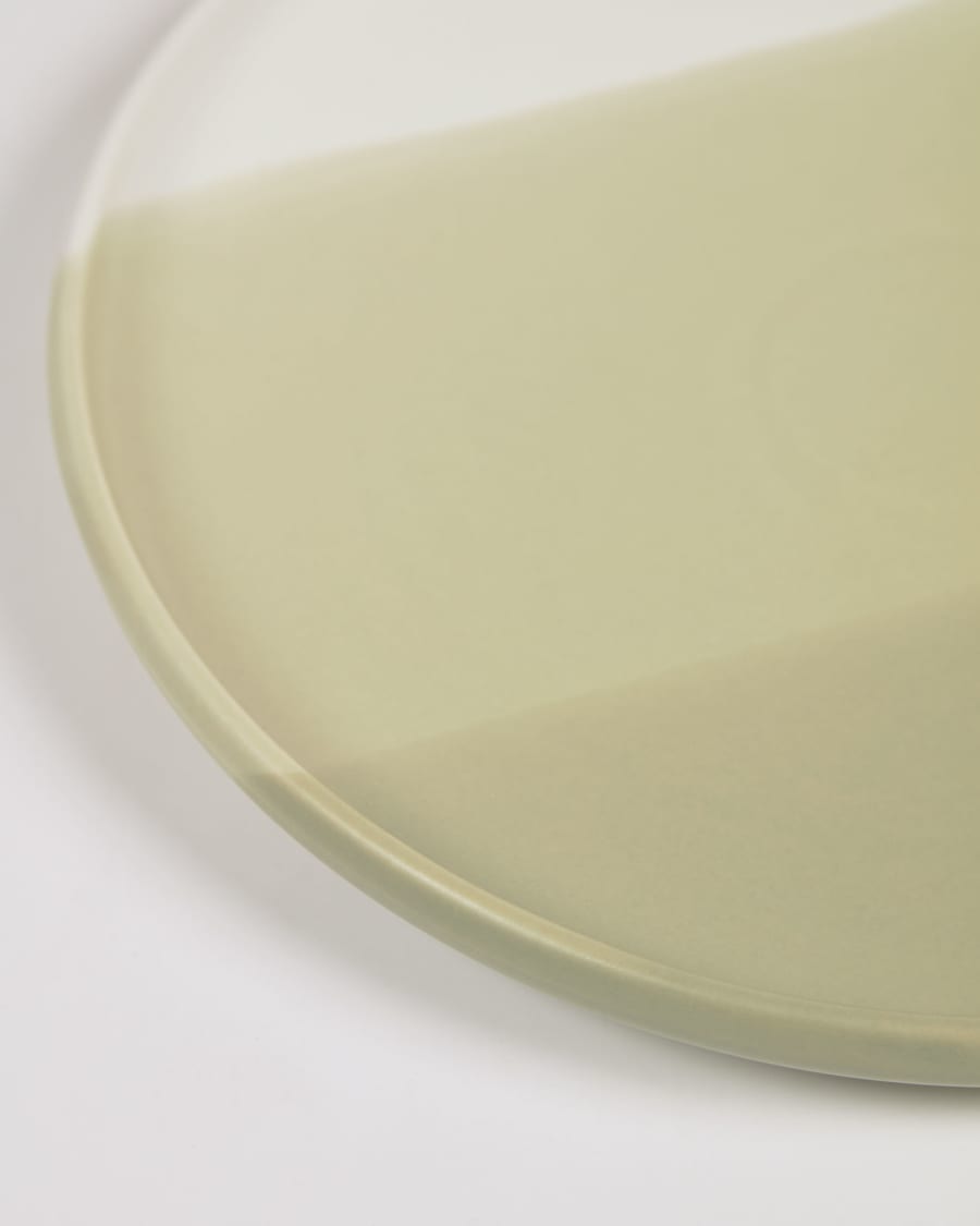 Sayuri porcelain dinner plate in green and white