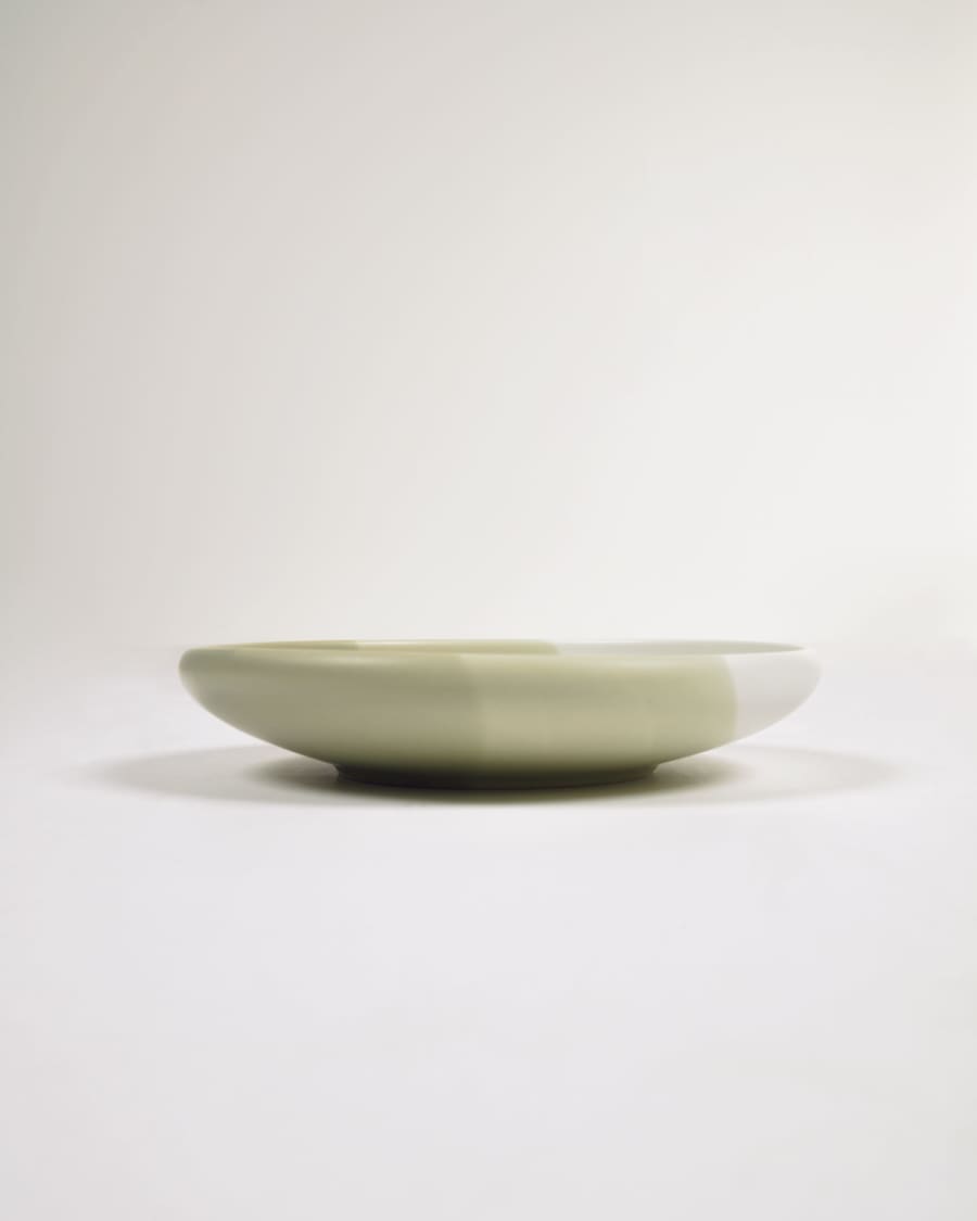 Sayuri porcelain dessert plate in green and white