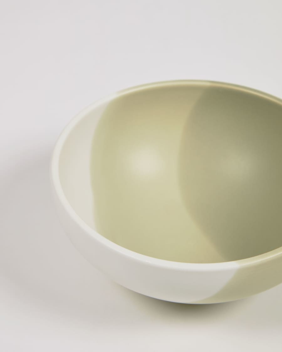 Sayuri small porcelain bowl in green and white
