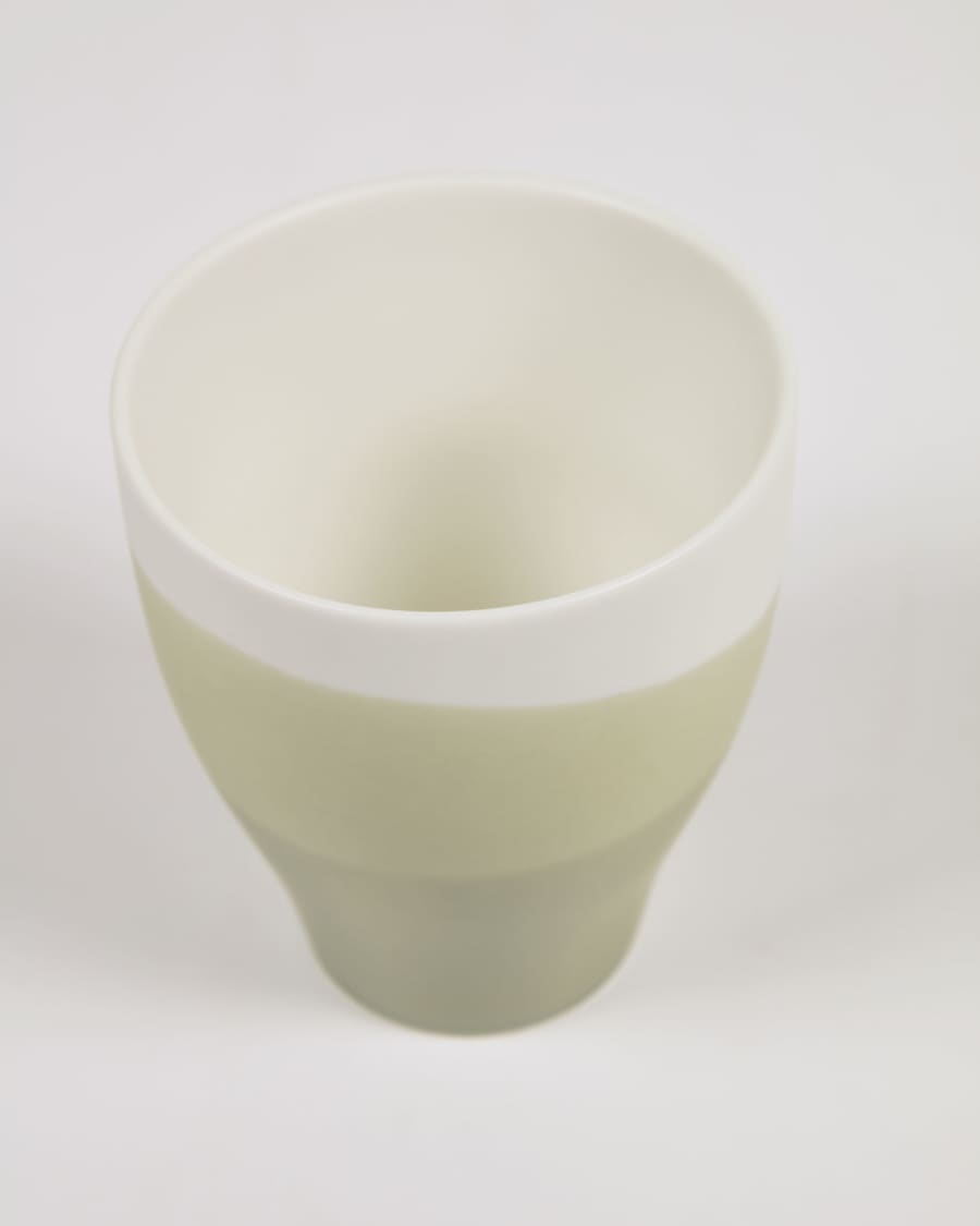 Sayuri large porcelain cup in green and white