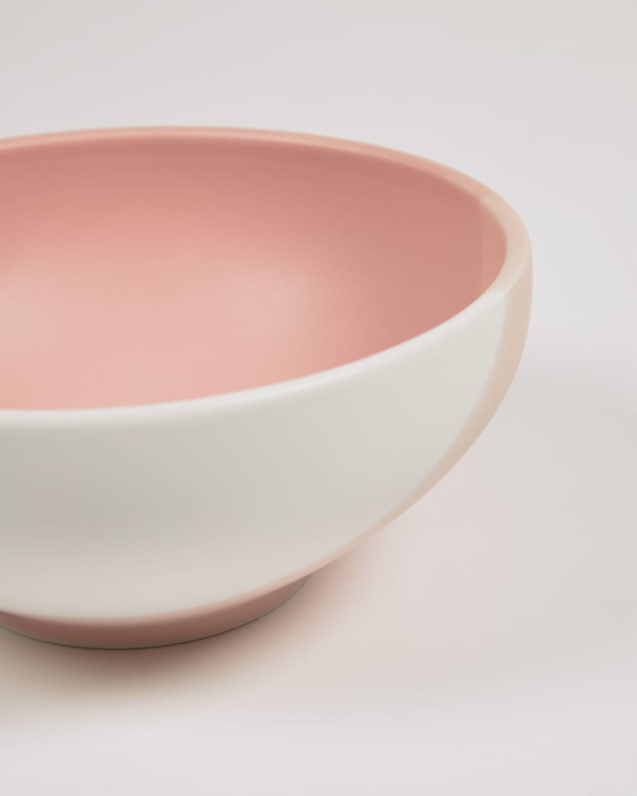 Sayuri small porcelain bowl in pink and white
