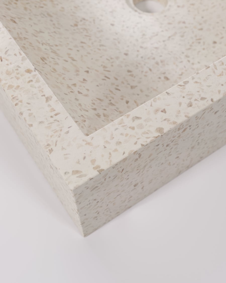Delina countertop washbasin in white terrazzo 40 x 45 cm