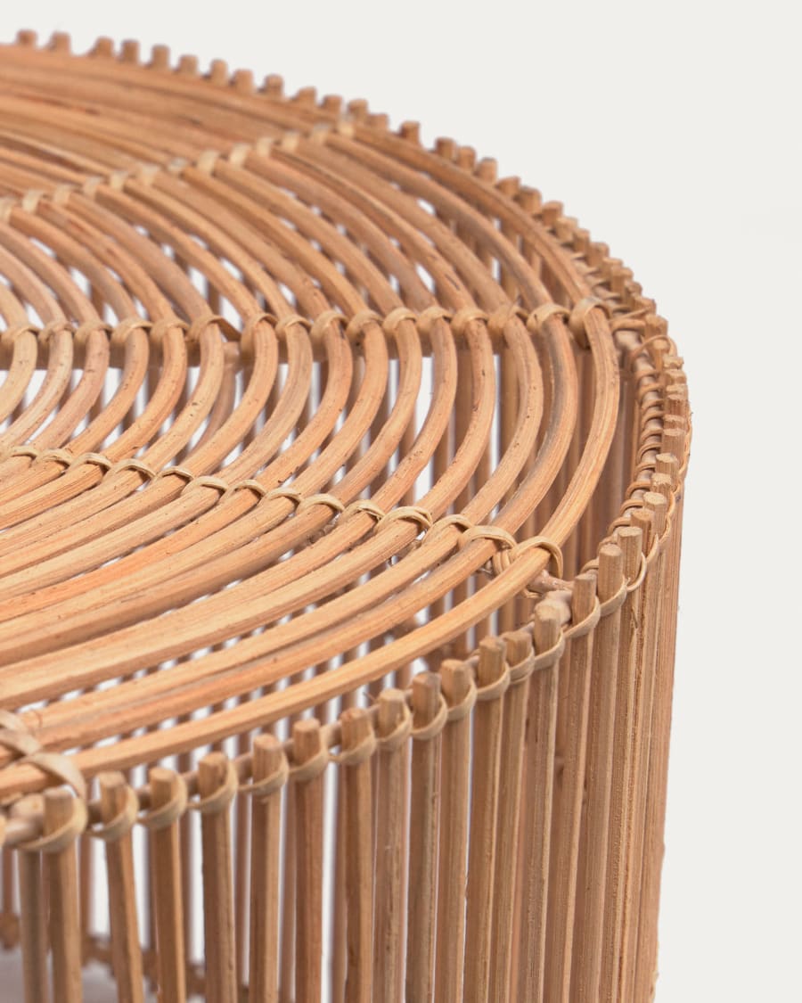 Elmima set of 2 coffee tables in 100% rattan with natural finish Ø 66 cm and Ø 55 cm