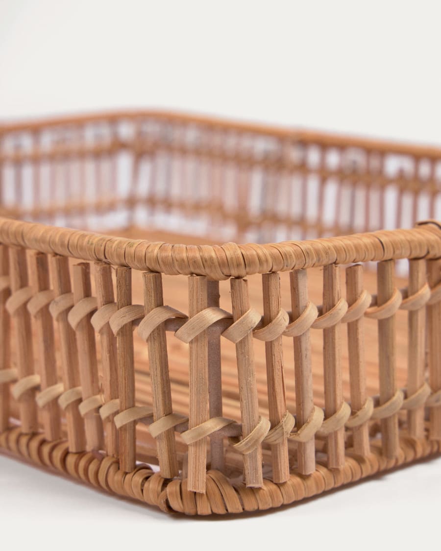 Coleenn set of 2 rectangular trays in 100% rattan with natural finish