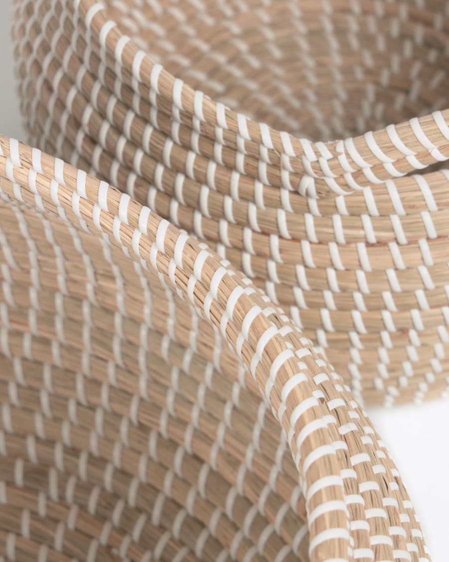 Ellis set of 2 baskets in natural fibres with natural and white finish