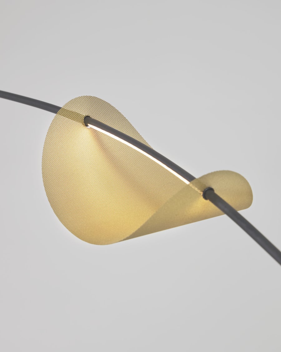 Φωτιστικό οροφής Anatolia, μεταλλικό σε μαύρο φινίρισμα και χρυσή λεπτομέρεια