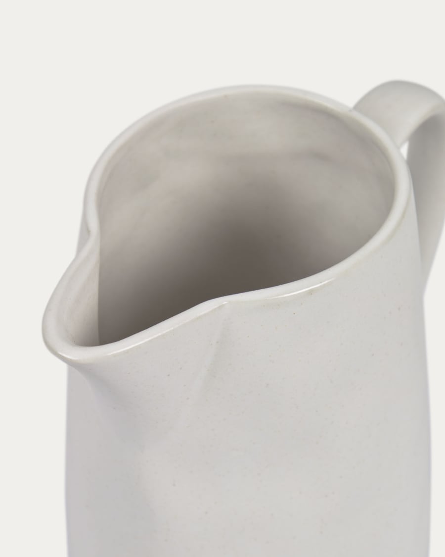 Ryba jug in white and brown ceramic