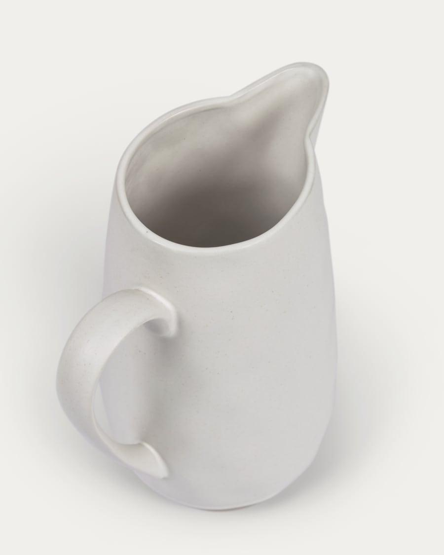 Ryba jug in white and brown ceramic