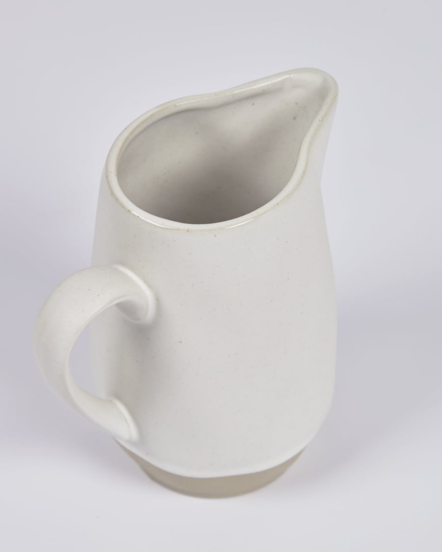 Ryba milk jug in white and brown ceramic