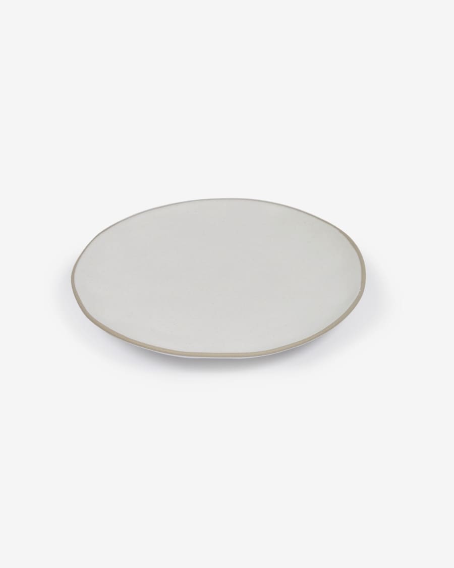 Ryba dessert plate in white and brown ceramic