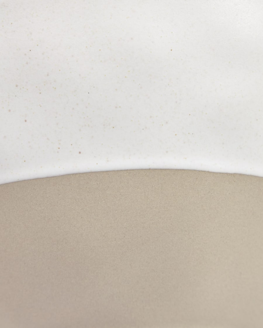 Ryba bowl in white and brown ceramic
