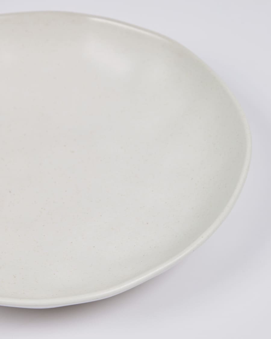 Ryba deep dish in white and brown porcelain