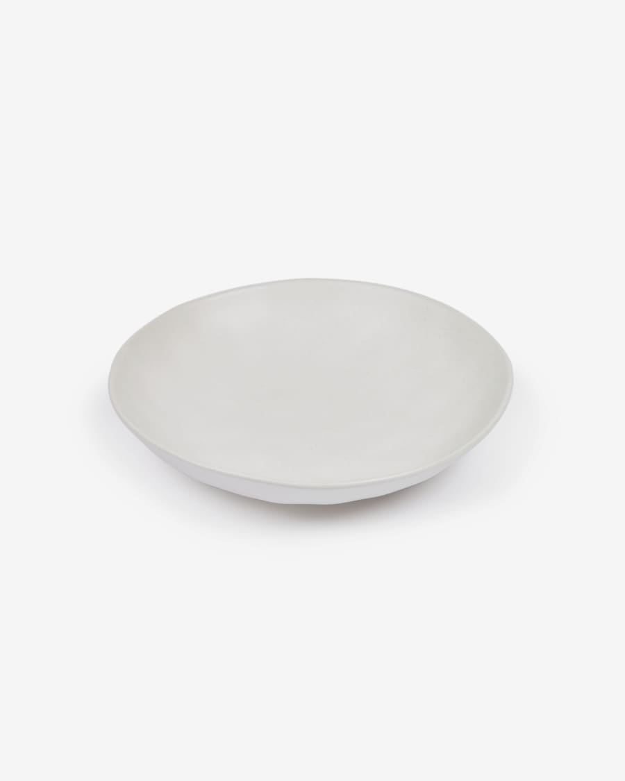 Ryba deep dish in white and brown porcelain